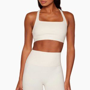 NWT Set Active Racer Box Bra Blanc